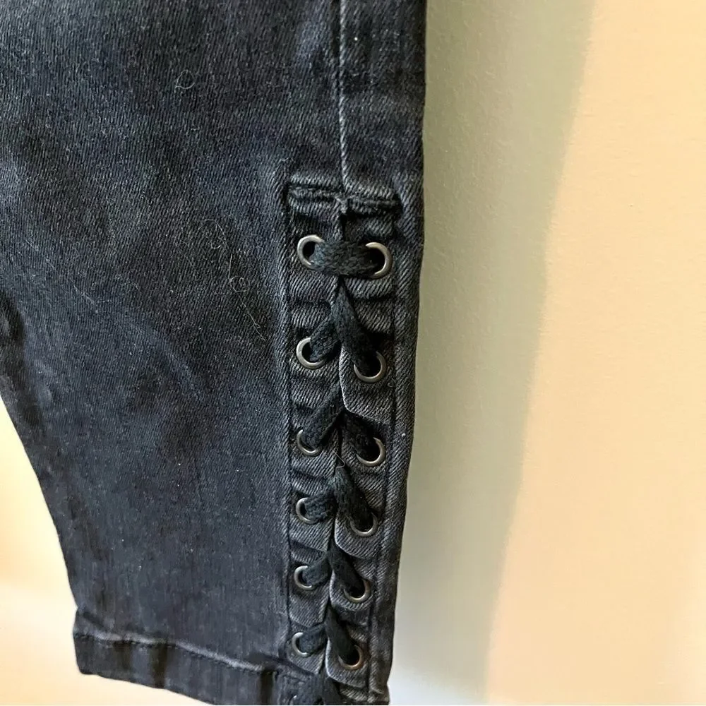 MAVI Alexa Ankle Mid Rise Skinny Jeans with Lace Up Ankles Size 28 - Picture 2 of 7